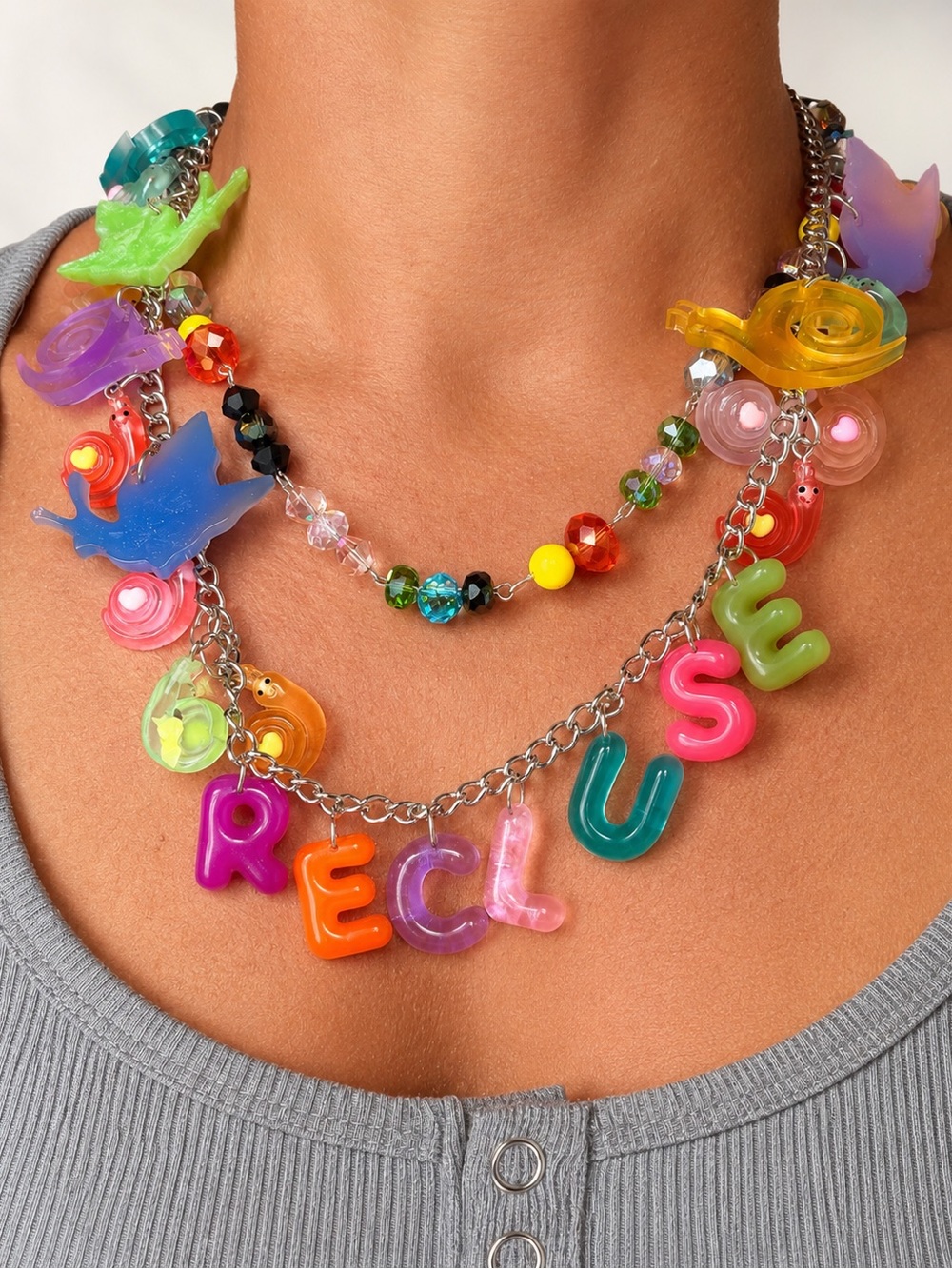 Relic Theory "Socially Unavailable" Charm Necklace - Picture 10 of 11